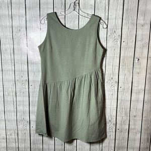 Hope horizon linen blend sage green sleeveless dress size small